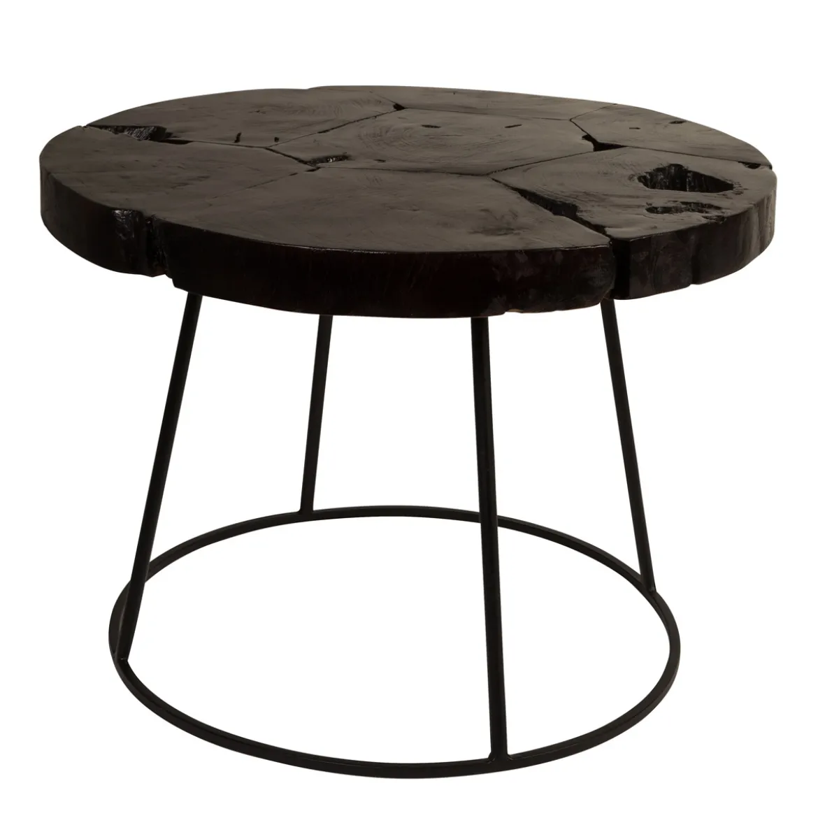 Ronde salontafel donker teakhout - Dutchbone Kraton