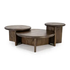 Ronde salontafel hout - By-Boo Leoti