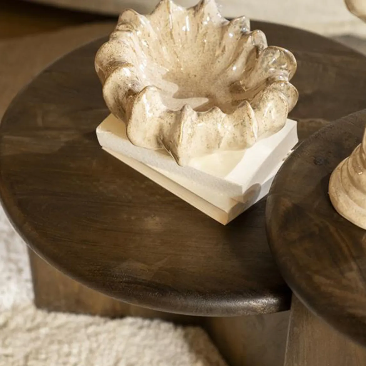 Ronde salontafel hout - By-Boo Leoti