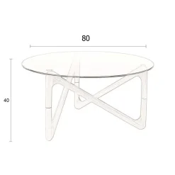 Ronde salontafel hout en glas - Dutchbone Naia