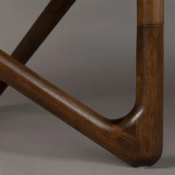 Ronde salontafel hout en glas - Dutchbone Naia