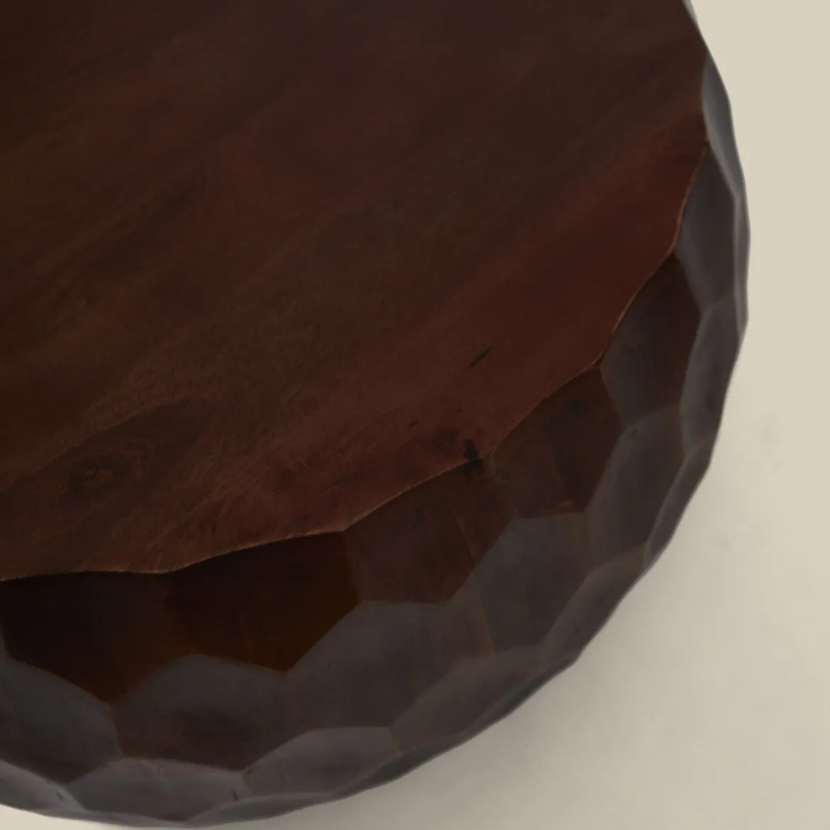 Ronde salontafel hout met patroon - Bodio Miel