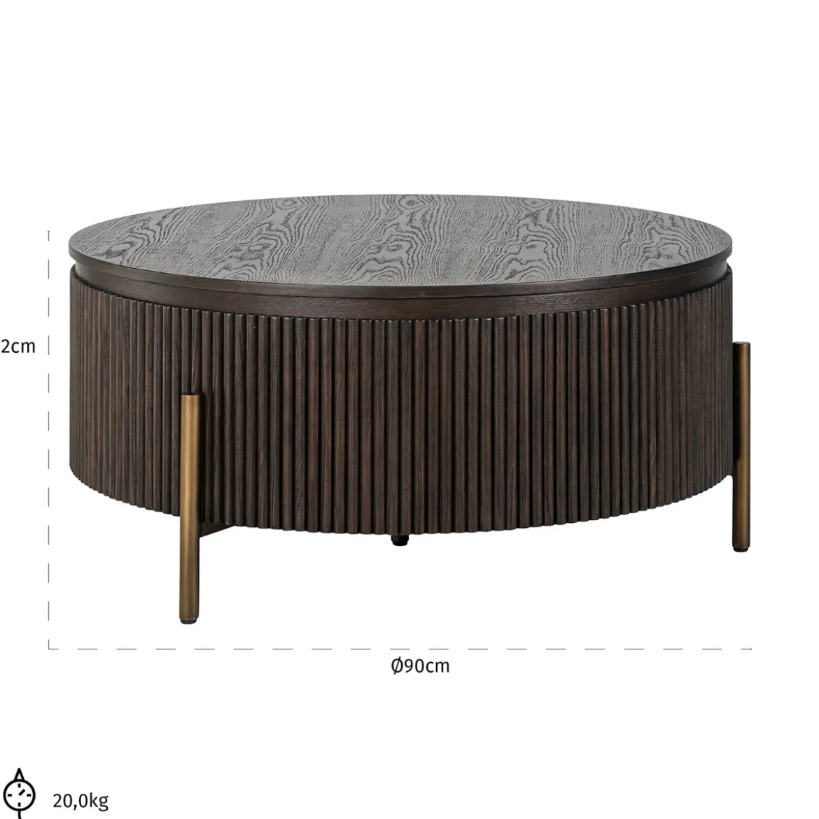 Ronde salontafel hout - Richmond Interiors Luxor