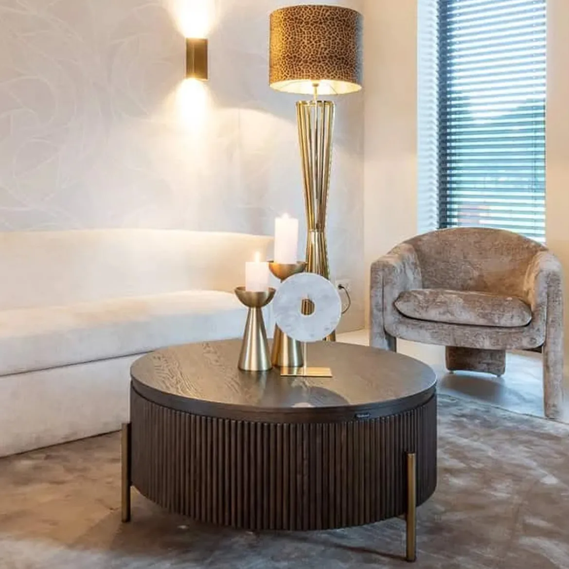 Ronde salontafel hout - Richmond Interiors Luxor