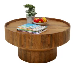Ronde salontafel mangohout 80 cm - Kare Design Tessa