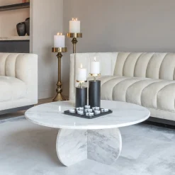 Ronde salontafel marmer wit - Richmond Interiors Holmes