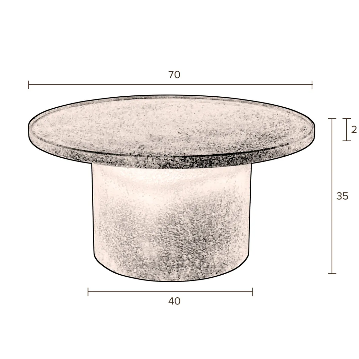Ronde salontafel mat zwart - Dutchbone Winston