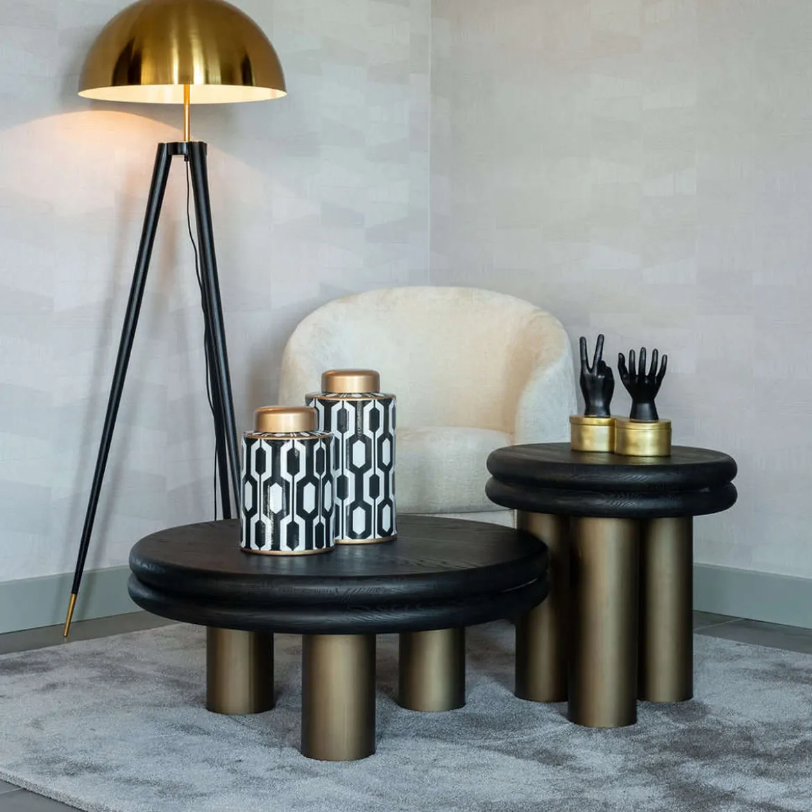 Ronde salontafel messing - Richmond Interiors Macaron
