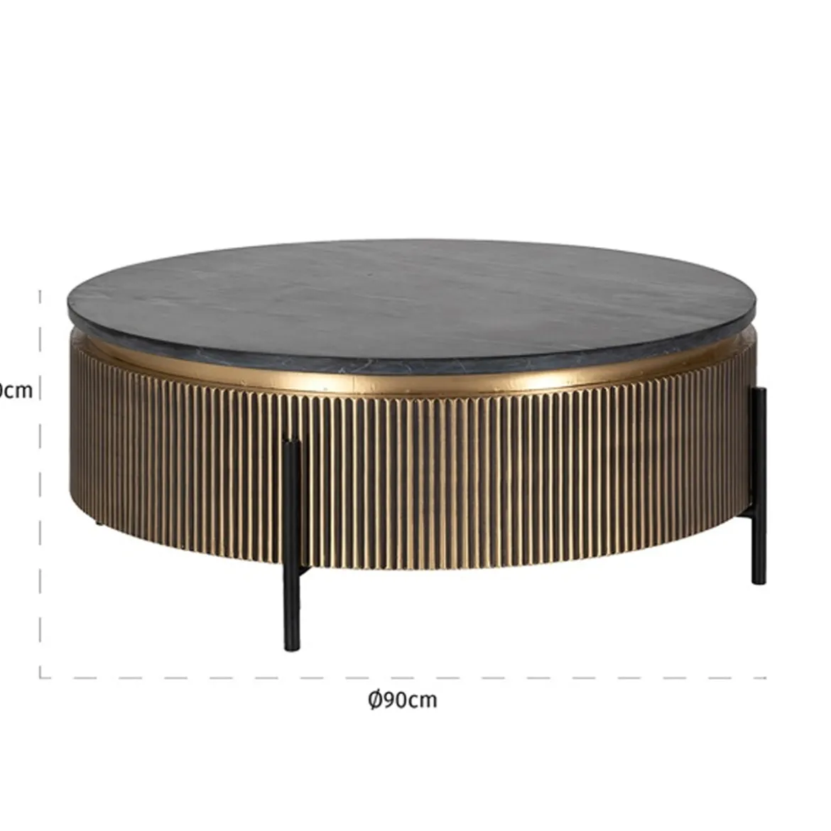 Ronde salontafel met marmer - Richmond Interiors Ironville