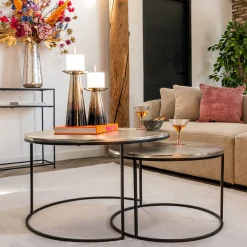 Ronde salontafelset aluminium - Richmond Interiors Asher