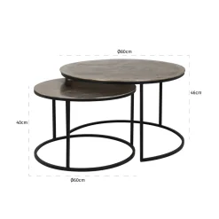Ronde salontafelset aluminium - Richmond Interiors Asher