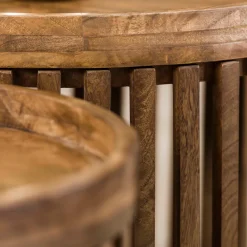 Ronde salontafel set mangohout - Giani Tweak