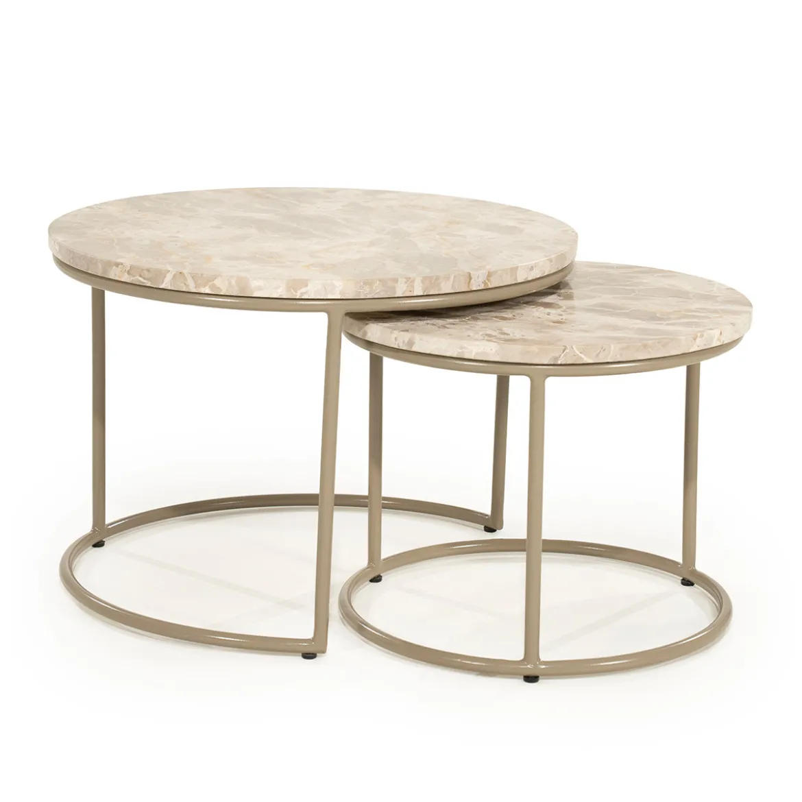 Ronde salontafelset marmer - By-Boo Alvar