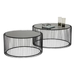 Ronde salontafelset staaldraad - Kare Design Wire