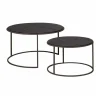 Ronde salontafel set zwart teak - Tower Living Spello