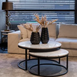 Ronde salontafels wit marmer - Richmond Interiors Lexington
