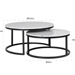 Ronde salontafels wit marmer - Richmond Interiors Lexington