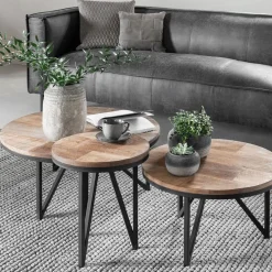 Ronde salontafel teakhout - DTP Home Odeon