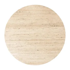 Ronde salontafel travertin en ribbelhout - Richmond Interiors Hampton
