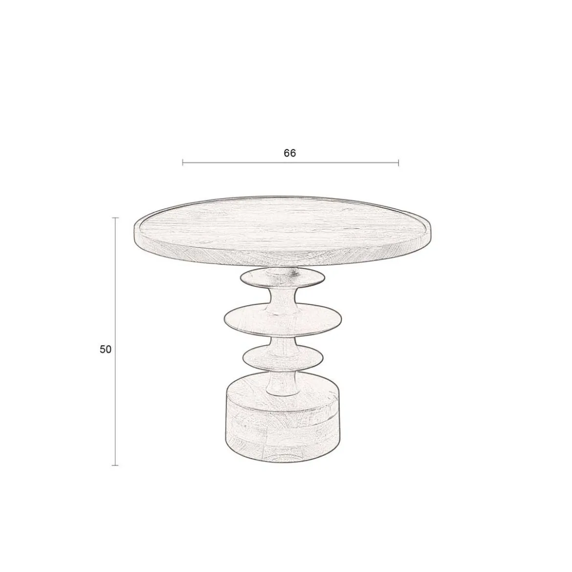 Ronde salontafel walnoot - Dutchbone Cath Walnut