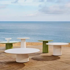 Ronde salontafel wit glanzend cement - Kave Home Albanella