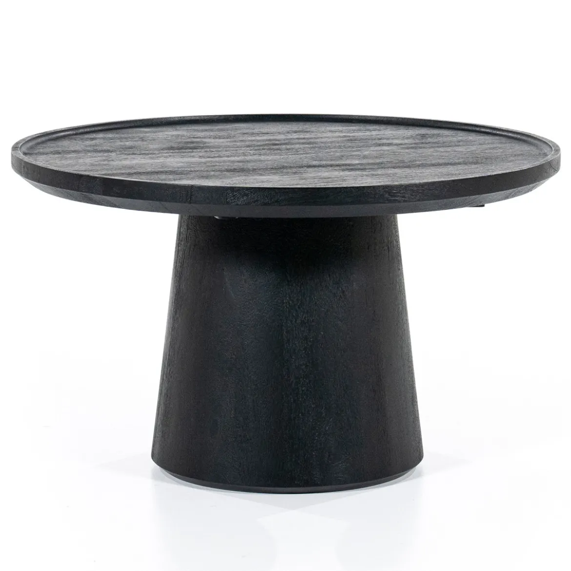Ronde salontafel zwart mangohout - Eleonora Ron