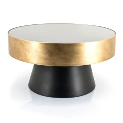 Ronde salontafel zwart met goud - By-Boo Bunga Large