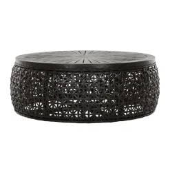 Ronde salontafel zwart rotan - Must Living Rimini Large