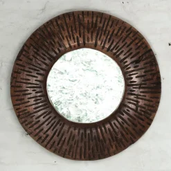 Ronde spiegel donker teak - Must Living Cosmos