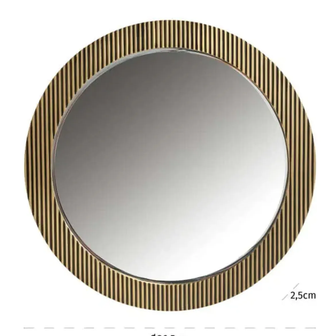 Ronde spiegel goud met ribbels - Richmond Interiors Ironville
