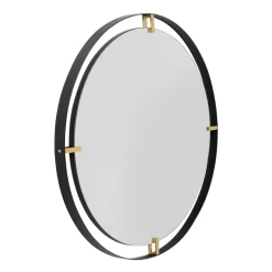 Ronde spiegel zwart goud 90 cm - Kare Design Betsy