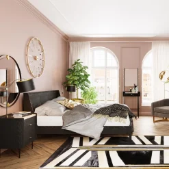 Ronde spiegel zwart goud 90 cm - Kare Design Betsy
