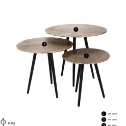 Ronde tafeltjes set aluminium - Richmond Interiors Vittorio