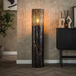 Ronde vloerlamp zwartbruin metaal - Santa Cilinder