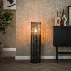 Ronde vloerlamp zwartbruin metaal - Santa Cilinder