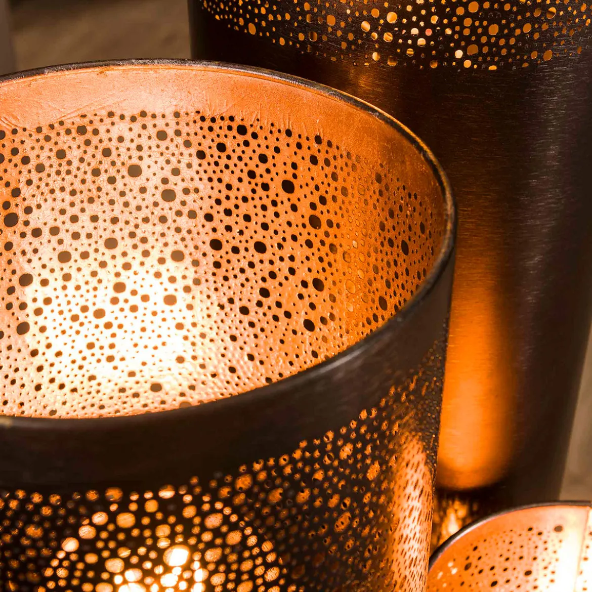 Ronde vloerlamp zwart nickel - Santa Cilinder Nickel