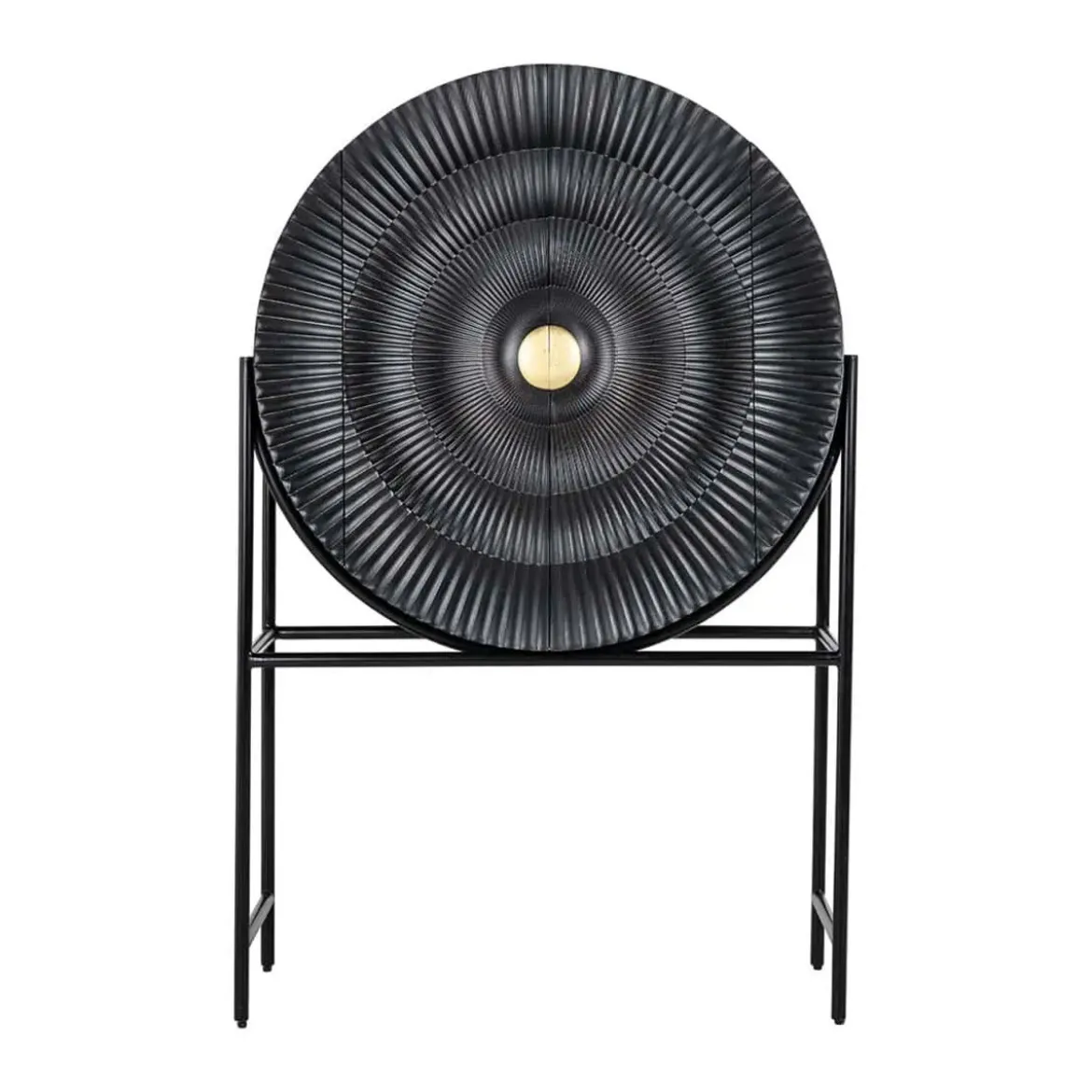 Ronde wandkast zwart met goud - Richmond Interiors Feda