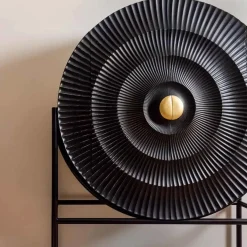 Ronde wandkast zwart met goud - Richmond Interiors Feda