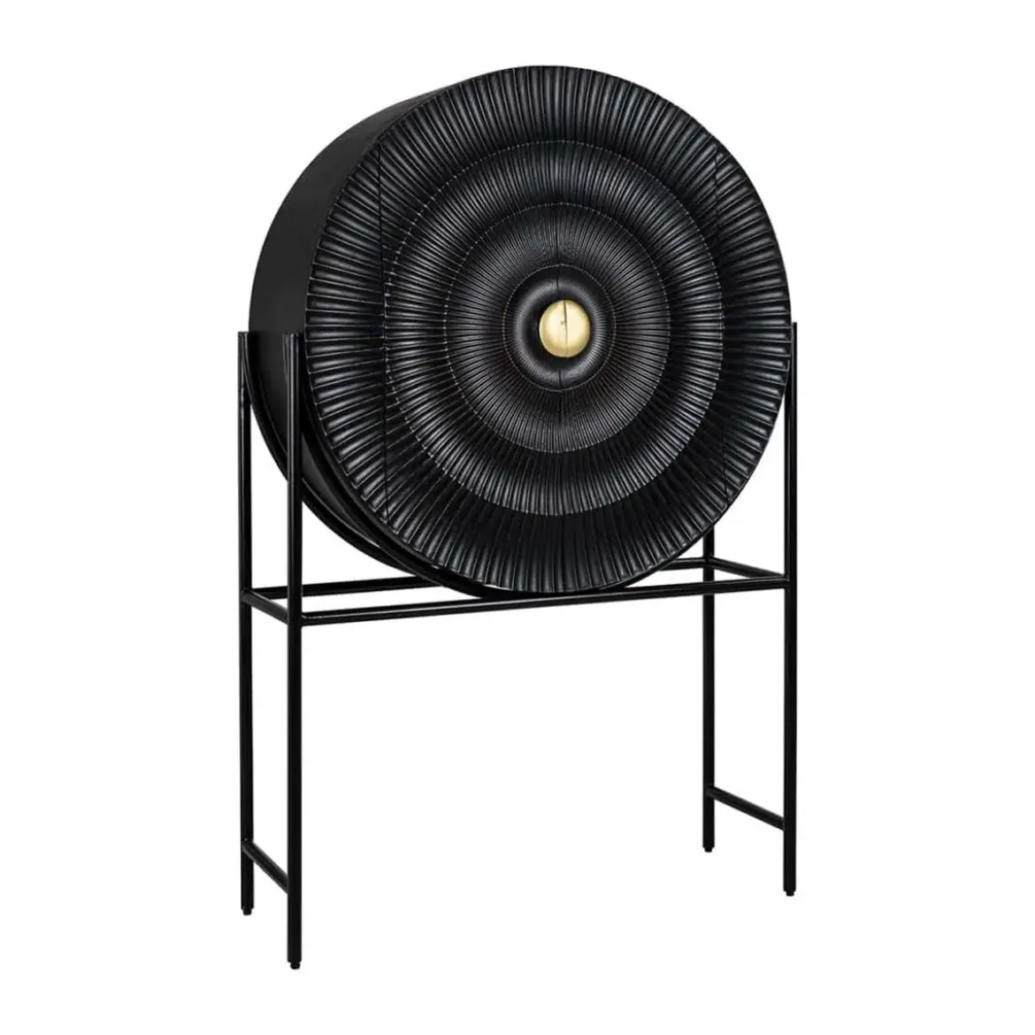 Ronde wandkast zwart met goud - Richmond Interiors Feda