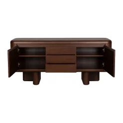 Rond vormig dressoir walnoot - Dutchbone Herman