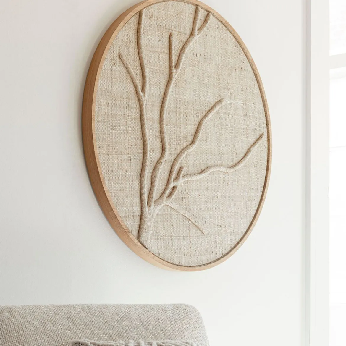 Rond wandpaneel jute beige - Must Living Jungle