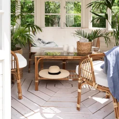 Rotan loungeset met witte kussens - Brafab Astrakan Set