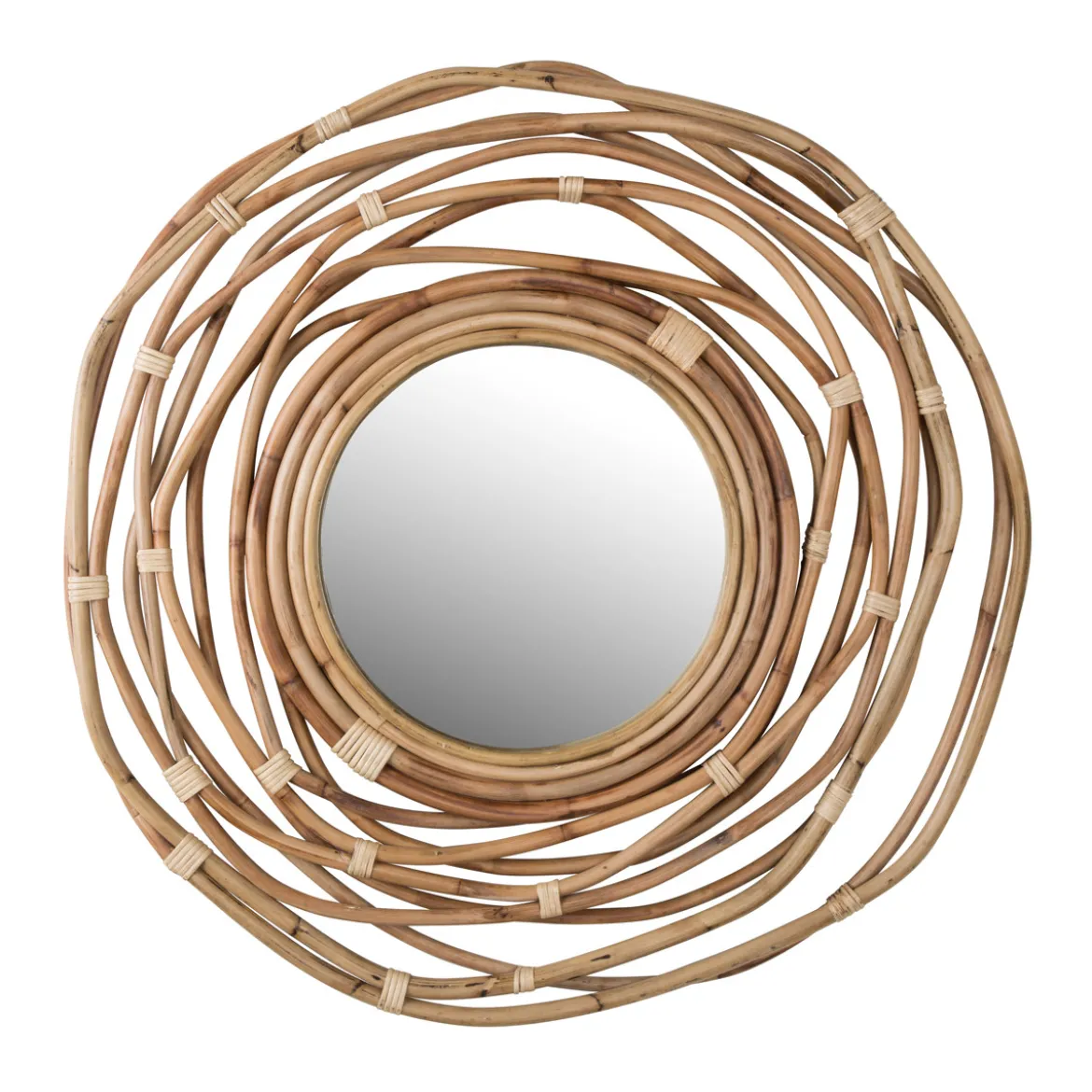 Rotan spiegel rond - Dutchbone Kubu