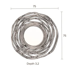 Rotan spiegel rond - Dutchbone Kubu