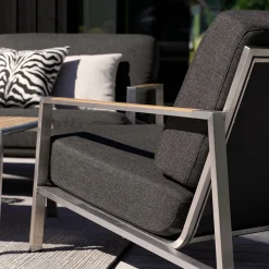 RVS tuin fauteuil met all-weather kussens - Brafab Naos