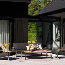 RVS tuin loungebank met all-weather kussens - Brafab Naos