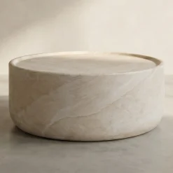 Salontafel beige steen rond - Bodio Sofia