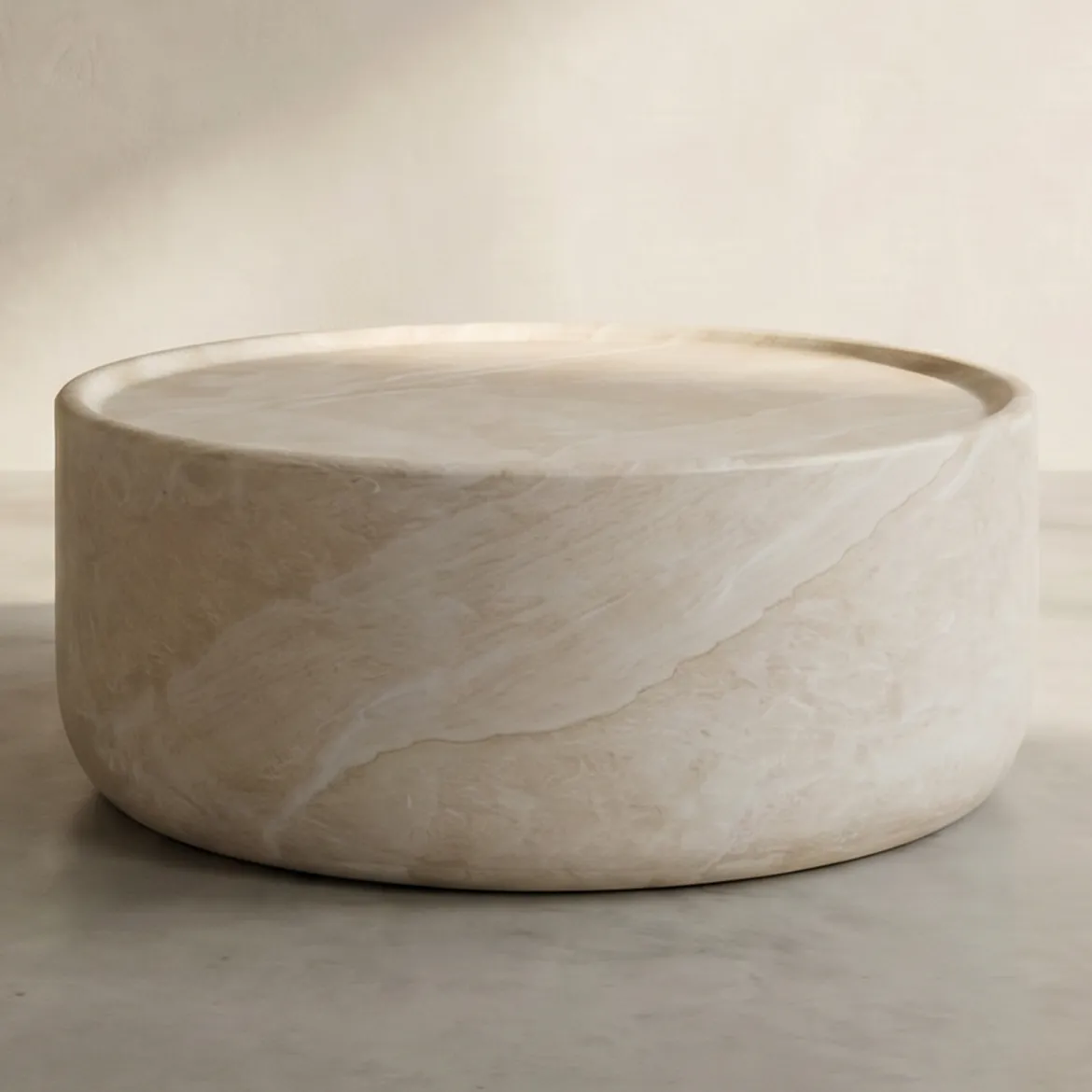 Salontafel beige steen rond - Bodio Sofia