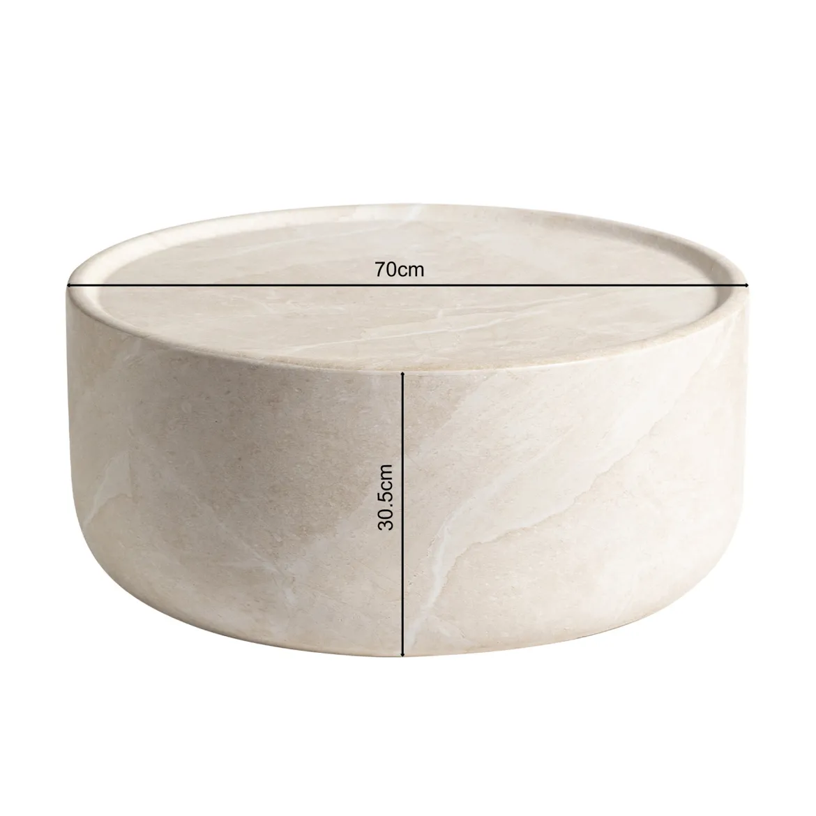 Salontafel beige steen rond - Bodio Sofia
