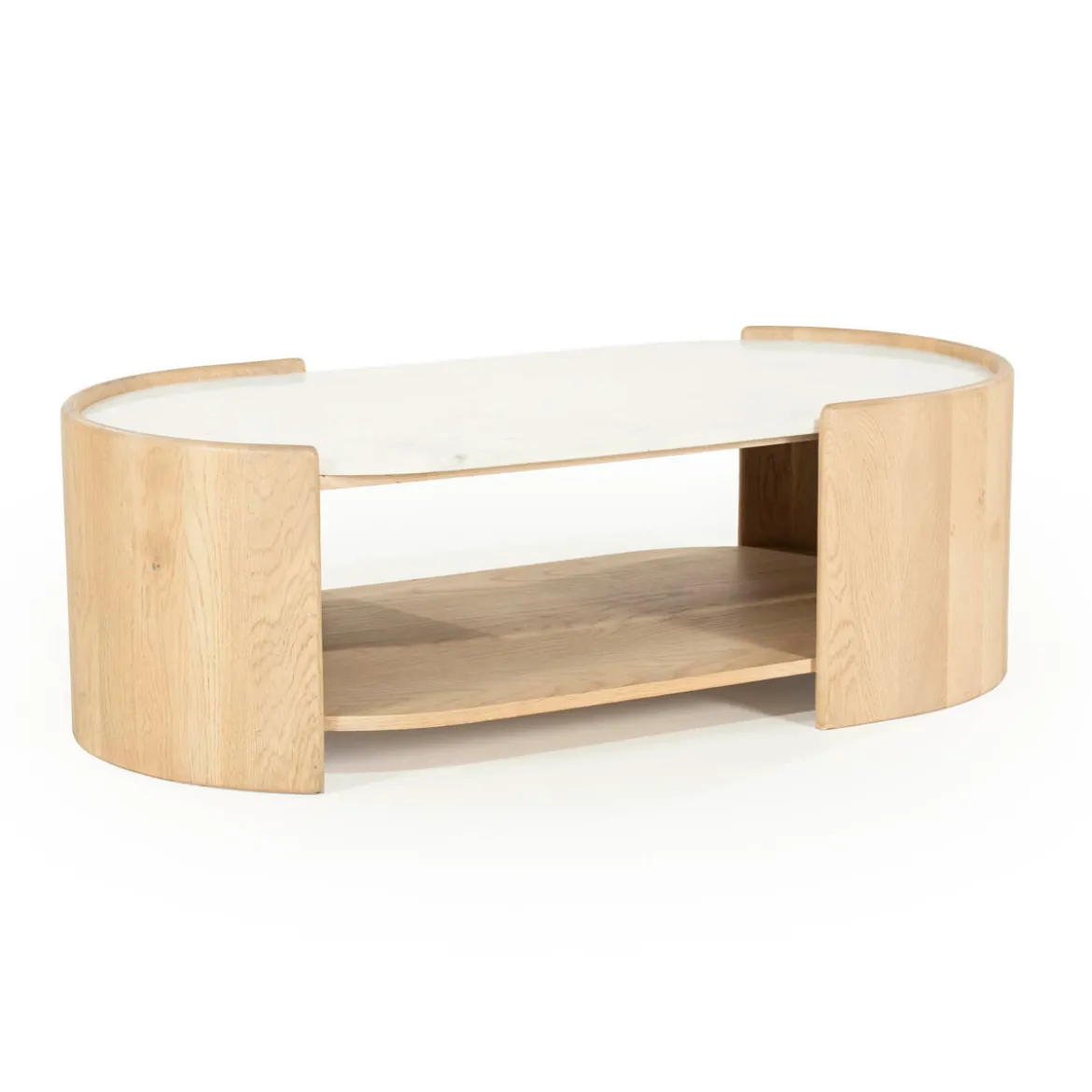 Salontafel eiken met wit marmer - Eleonora Don
